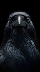 Obraz premium Intense Close Up Macro Portrait of a Majestic Black Raven