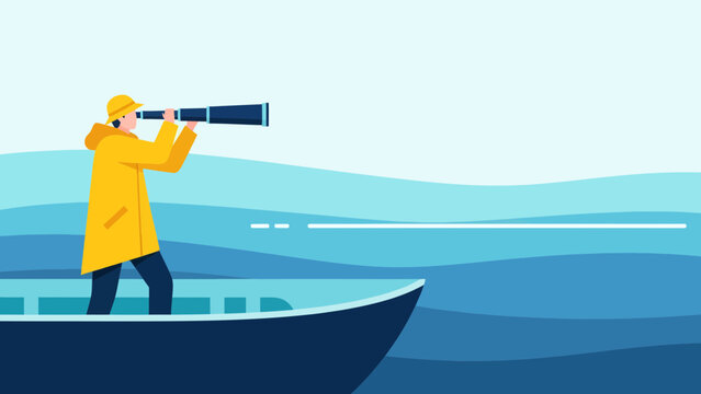 Seafarer Navigating The Open Ocean Searching For New Horizons And Opportunities