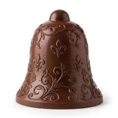 Luxury French Chocolate Easter Bell on White Background