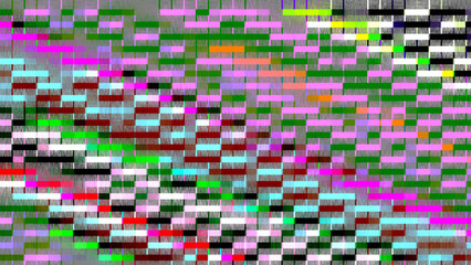 Abstract Glitch Art Colorful Digital Pixel Background
