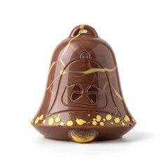 Small French Easter Chocolate Bell on White
