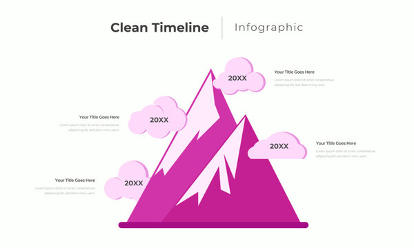 Clean Mountain Timeline Infographic for Business Growth and Strategy