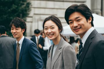 Asian businessmen and businesswomen