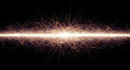Dynamic abstract pattern showing intersecting energy fields and fluctuating frequency waves. A complex scientific visualization of movement ,movement ,futuristic ,geometry