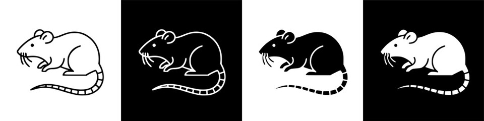 Fototapeta premium A collection of mouse illustrations in various Page styles on a contrasting background, showcasing vector graphics and simple designs