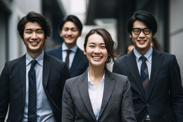 Asian businessmen and businesswomen