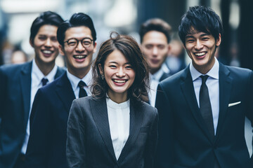 Asian businessmen and businesswomen