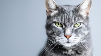 Cat with striking green eyes representing ethical leadership and wisdom in a captivating and engaging manner