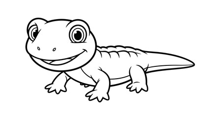 Happy Cartoon Lizard Illustration for Kids