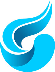abstract blue waves on  water wave ocean splash vector logo