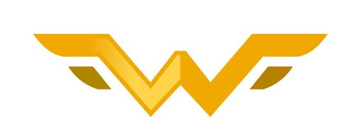 wings letter w abstract symbol vector logo