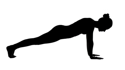 Woman in Plank Pose Silhouette yoga
