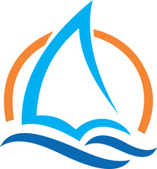 yacht sail ocean vector logo