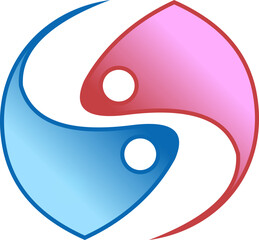  yin yang circle balance abstract vector logo