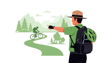 Park Ranger Advises Cyclist About Trail And Mountain Biking Safety Guidelines