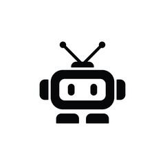 robot logo design. robot logo icon vector illustration silhouette	