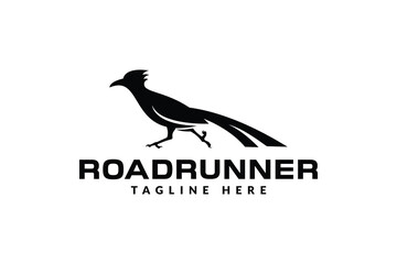 roadrunner logo design vector illustration. roadrunner silhouette logo template	