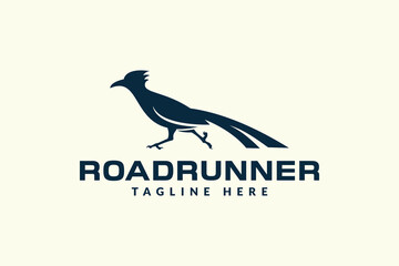 roadrunner logo design vector illustration. roadrunner silhouette logo template	