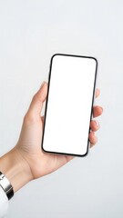 Hand Holding Smartphone with Blank Screen 10.