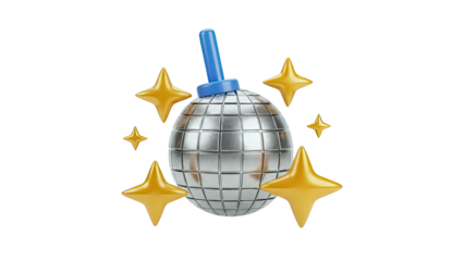 Disco Ball with Golden Stars