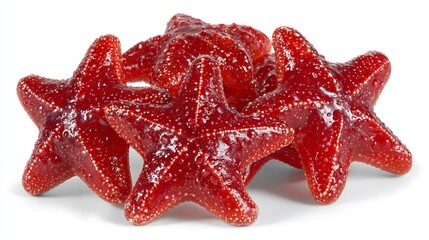 red starfish on white background