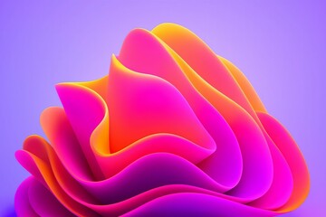 Vibrant 3d flower with curled petals