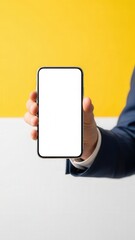 Person Holding Blank Smartphone Screen.