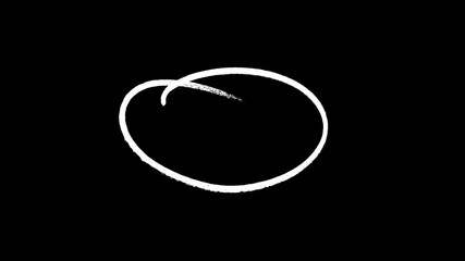 Dynamic white sketch oval reveal animation for social media reels educational tutorials and circling important information on a high contrast dark background.
