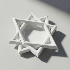 White Geometric Star Shape Object.