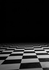 Naklejka premium A perfect digital void represented by an empty checkerboard pattern, signaling missing data or a transparent alpha channel layer ,interface ,zero ,channel