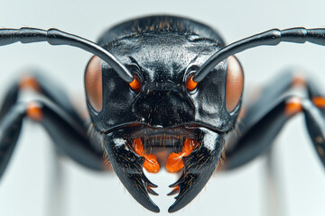 Extreme Macro Detail of an Ant Head and Legs