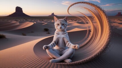 Zen Meditating Cat