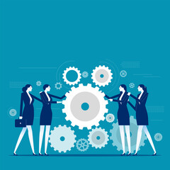 Teamwork. Business team with hand coordination