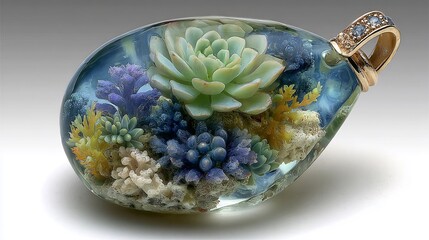 blue glass vase with flowers