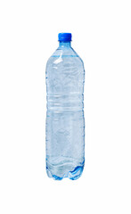 Mineral water in a plastic bottle isolated on white.