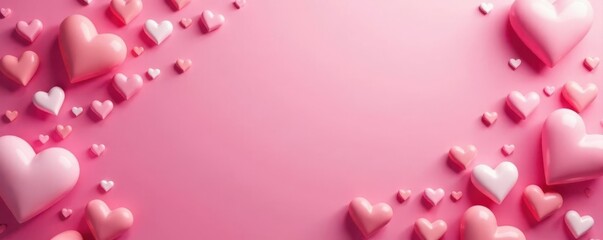 Pink background, white hearts pattern Happy Valentine's Day wedding card design , hearts, white