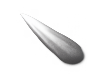 White 3d cone-like shape with smooth gradient rendering on a transparent background, abstract design element