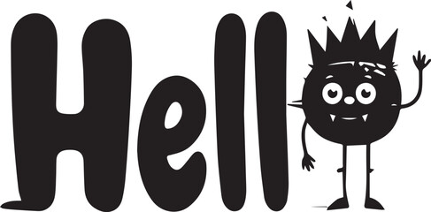 Abstract vector illustration featuring a black and white cartoon silhouette of a man's hand and palm print design icon symbol