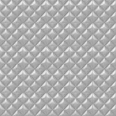 Fototapeta premium Luxury Silver Gray Quilted Leather Seamless Pattern Background with Stitc