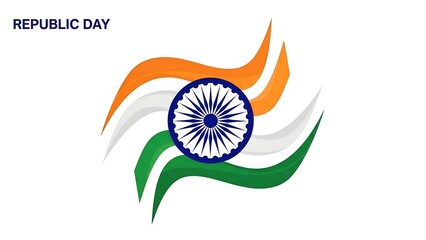 Stylized abstract design featuring the vibrant colors and Ashoka Chakra of the Indian flag for Republic Day celebrations