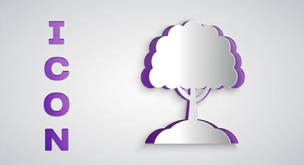 Modern tree icon with purple and white color scheme for design
