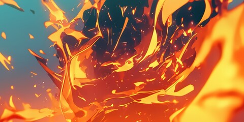 Fiery Eruption: Capturing the intense, dynamic energy of molten elements, this image embodies raw power, heat, and the dramatic forces of nature.