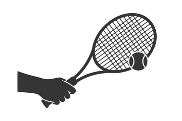 テニスをする手のシルエットアイコン