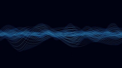 Abstract blue digital wireframe wave seamless loop, technology big data flow or audio frequency mesh background. - Powered by Adobe