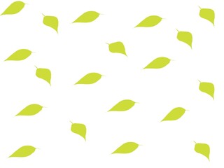 set of green leaves vector with white background