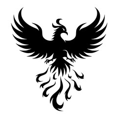 Obraz premium Majestic phoenix bird in mid flight with fiery plumage