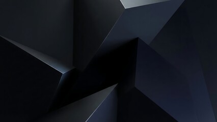 Dark abstract geometric composition with sharp angles and deep shadows, creating a dramatic and modern feel.