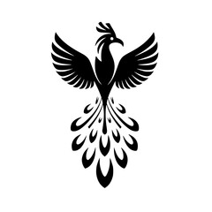 Fototapeta premium Majestic phoenix bird in flight with elegant feathers