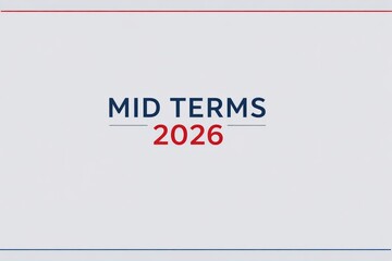 Fototapeta premium Minimalist Midterm Elections 2026 Text Banner