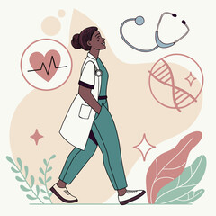 Women s health illustration featuring wellness and healthcare concepts in vector format